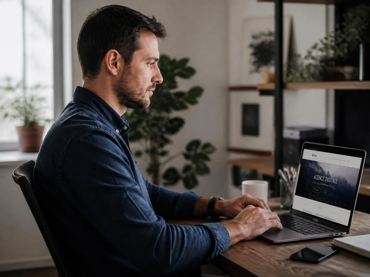 Artisan et cliente regardent un site web ensemble